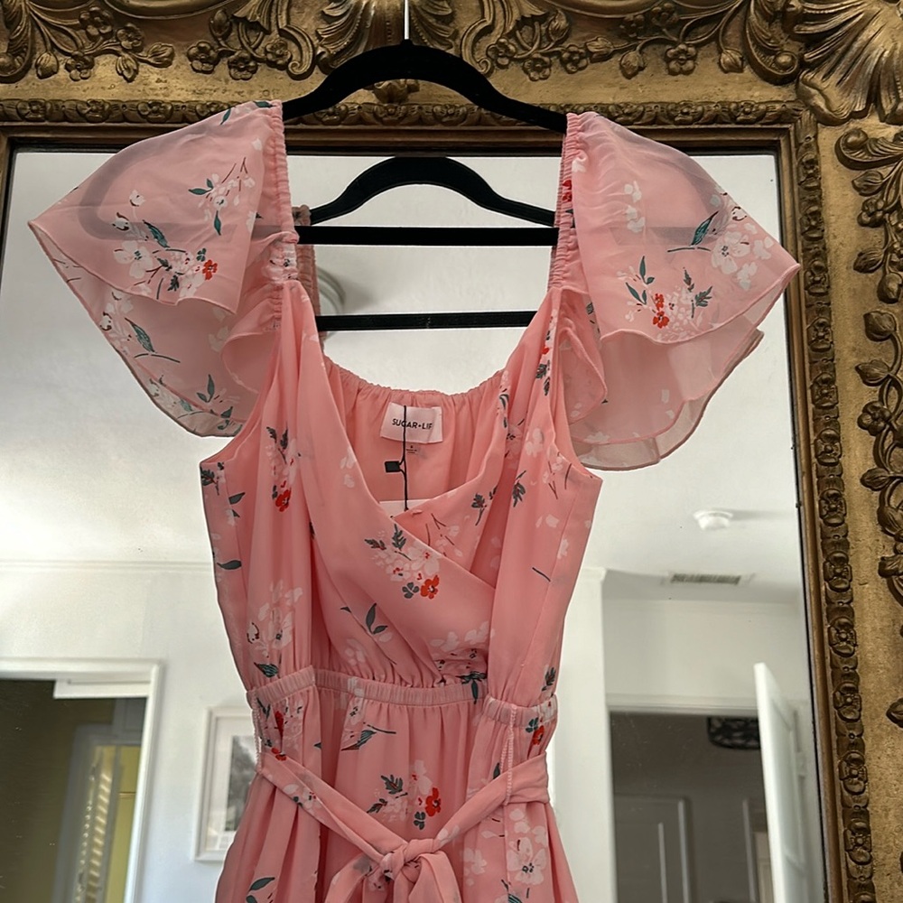 Pink Floral Maxi Dress